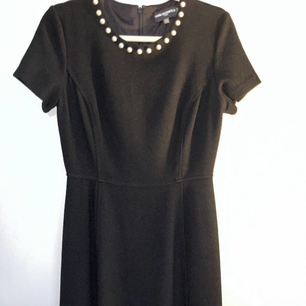 Karl Lagerfeld black pearl dress